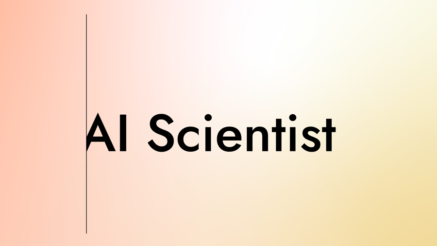 Card with the text "AI Scientist" on a gradient background
