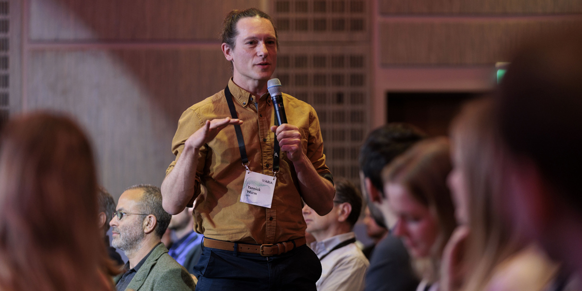 Programme Director, Yannick Wurm, speaking at ARIA's 2025 Summit