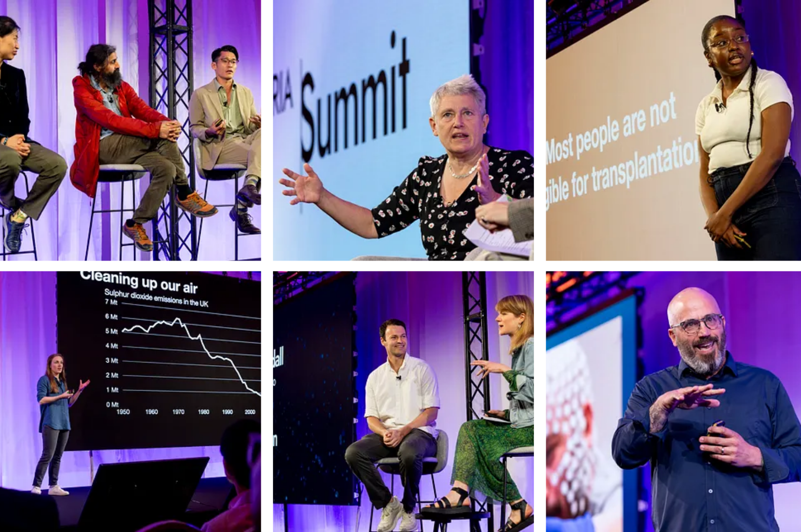 Images of people speaking at the ARIA Summit